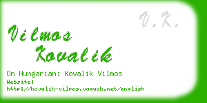 vilmos kovalik business card